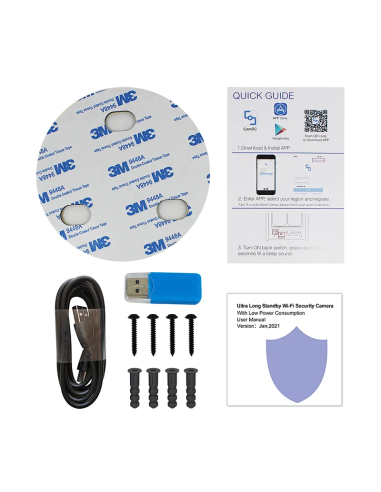 Caméra WiFi Full HD Détecteur de fumée Vision...