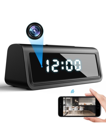 Horloge avec caméra WiFi Full HD et détection de mouvement