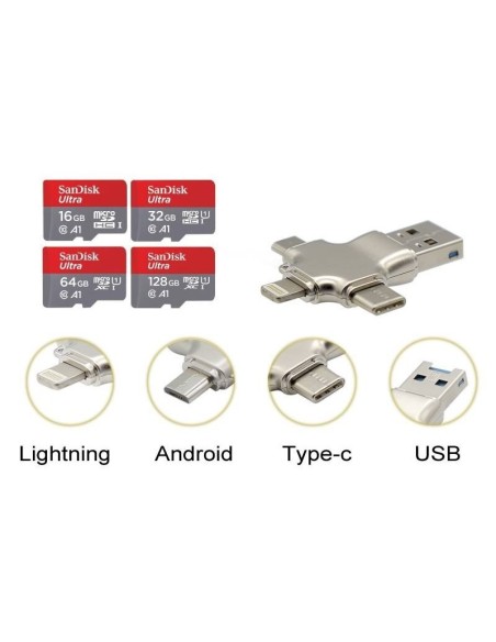 Lecteur carte Micro SD compatible iPhone Android